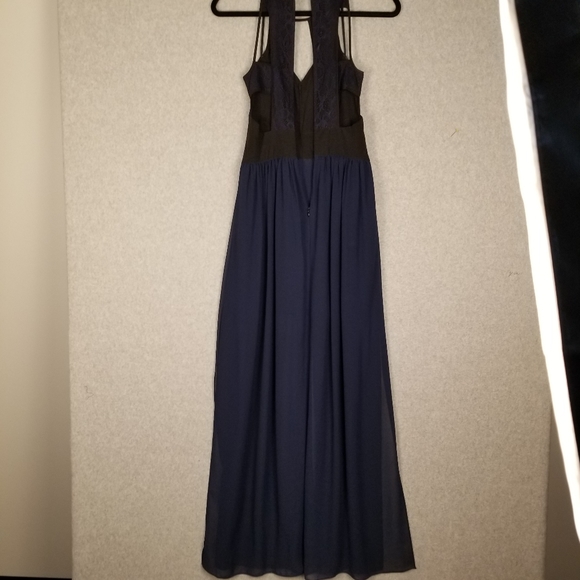 EUC BCBG Generation Navy Maxi With Black Lace Bodice  Size 0 - Picture 7 of 10
